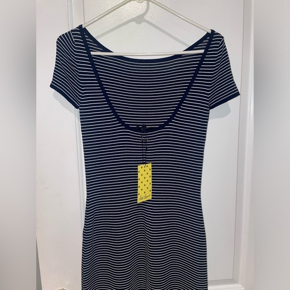 New! Luisa Spagnoli Striped Midi Dress 💙 Small NWT! - Picture 9 of 13